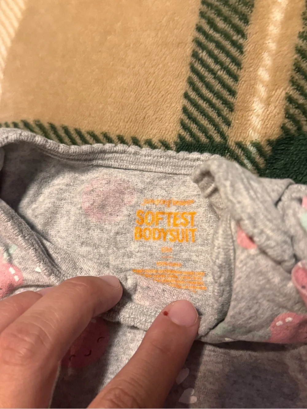 Carter's Gray Bodysuit with Pink Fruit Print
